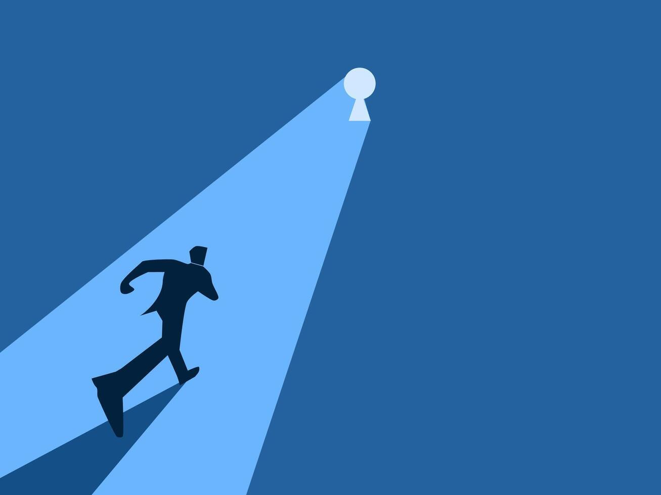 Puzzle, Success, Businessman running to the keyhole icon vector