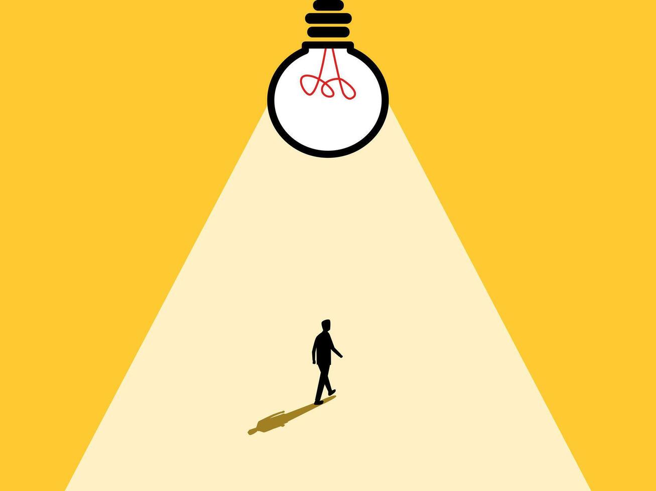 Light guides thoughts, Businessman and light bulb vector