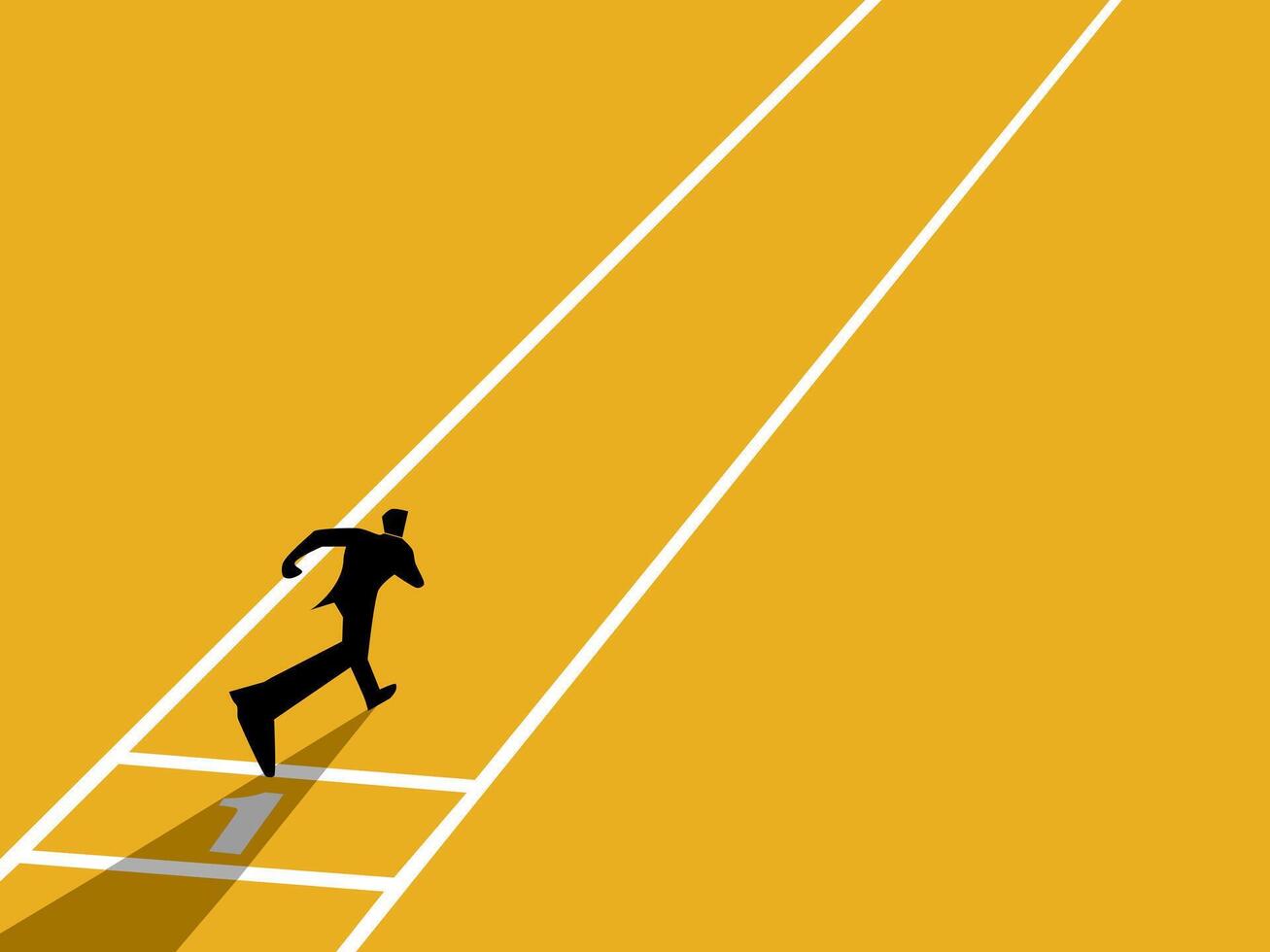 Focus on the path, Businessman running on his own track vector