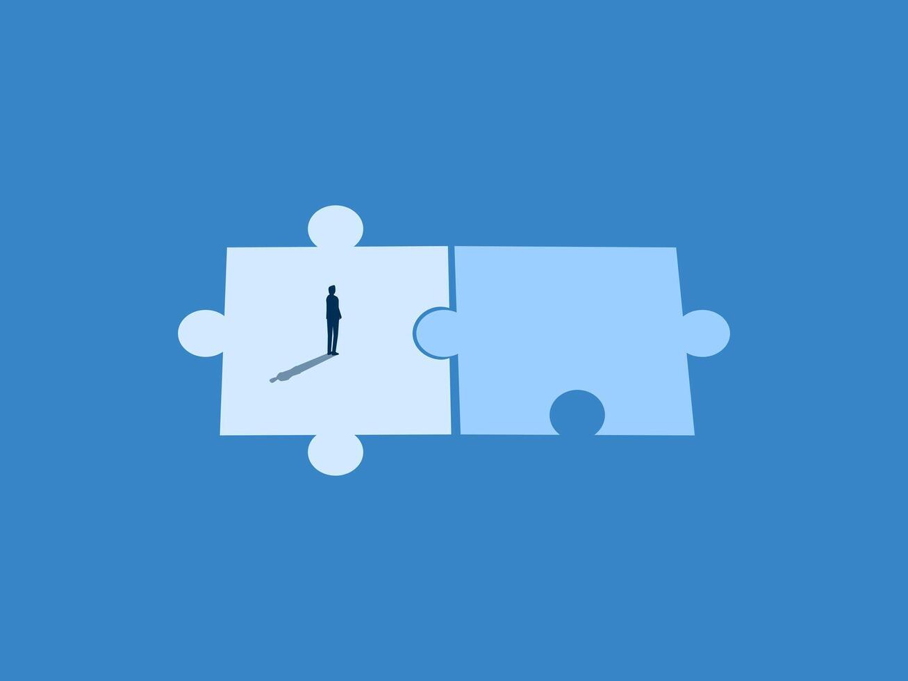 Expand Branch, New Partners, Businessmen on Puzzle Pieces vector
