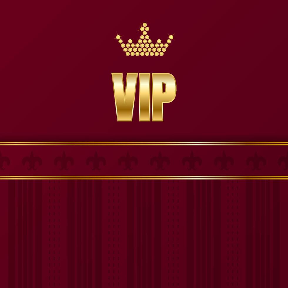 Red VIP access card with diamond crown. Luxurious striped background. illustration for card, poster, banner, certificate vector