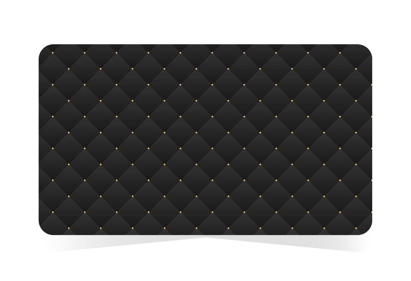Refined luxury card with metallic gold highlights. Black leather background with copy space. illustration on transparent background vector