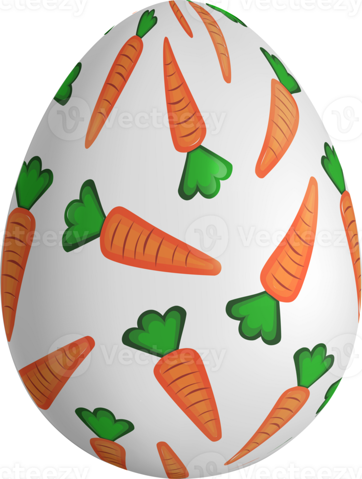 3d easter egg with carrots png