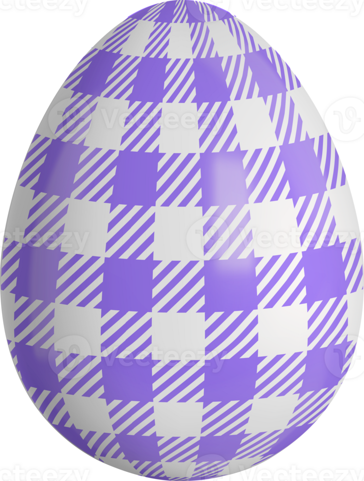 3d easter egg with gingham texture png