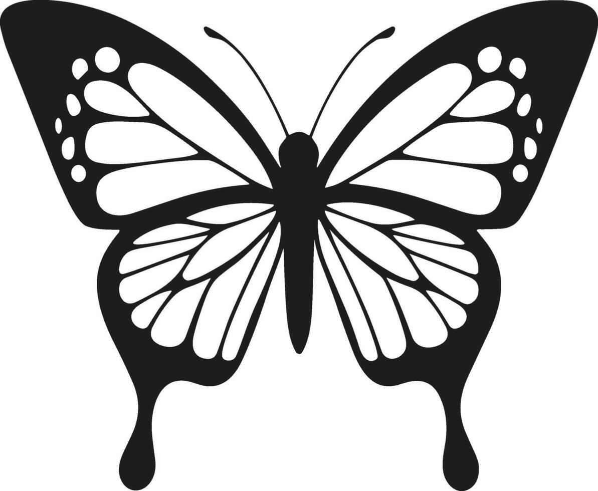 Butterfly Silhouette - Elegant Black and White Monarch Design vector