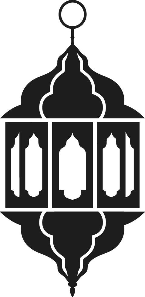 Islamic Lantern Silhouette Design for Ramadan and Eid Decorations vector