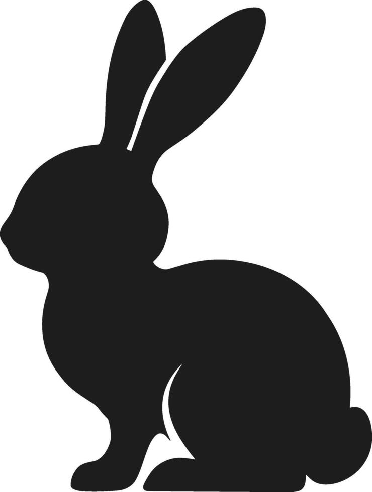 Elegant Bunny Silhouette - Black Rabbit Illustration vector