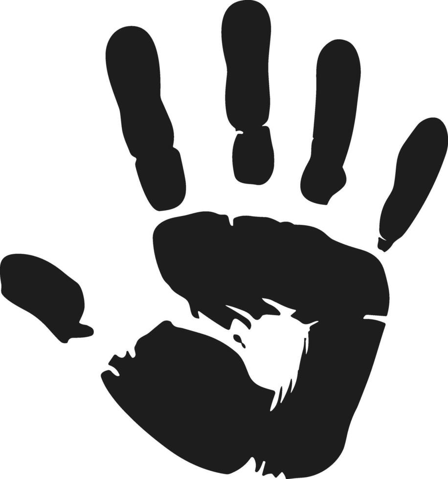 Black Handprint Silhouette for Holi Festival and Artistic Design vector