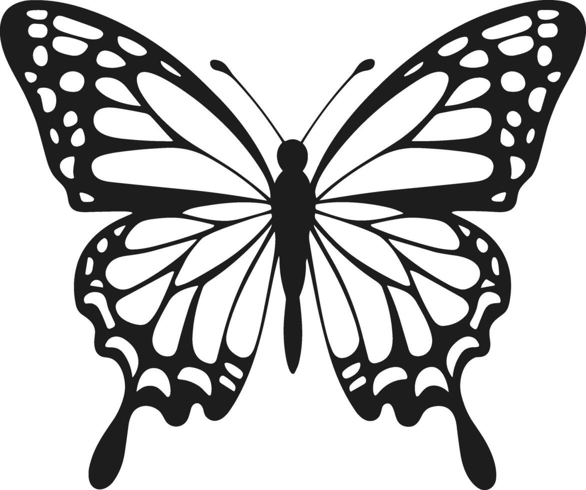 Graceful Butterfly Silhouette - Elegant and Intricate Wing Design vector