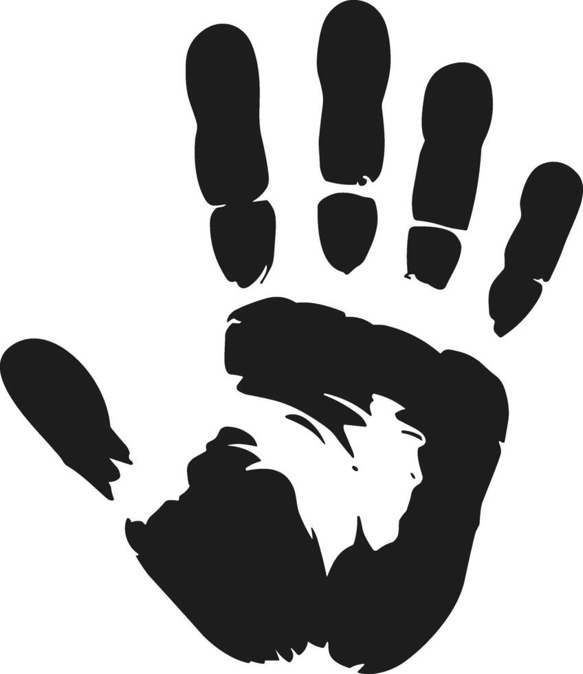 Black Handprint Silhouette Illustration vector