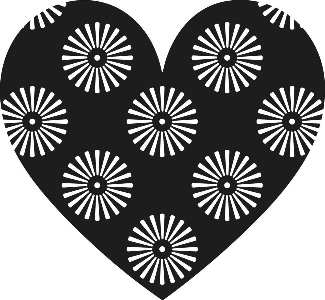 Firework Pattern Heart Silhouette Illustration vector
