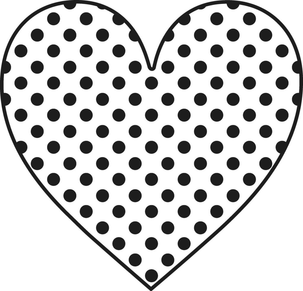 Polka Dot Heart Silhouette Illustration vector