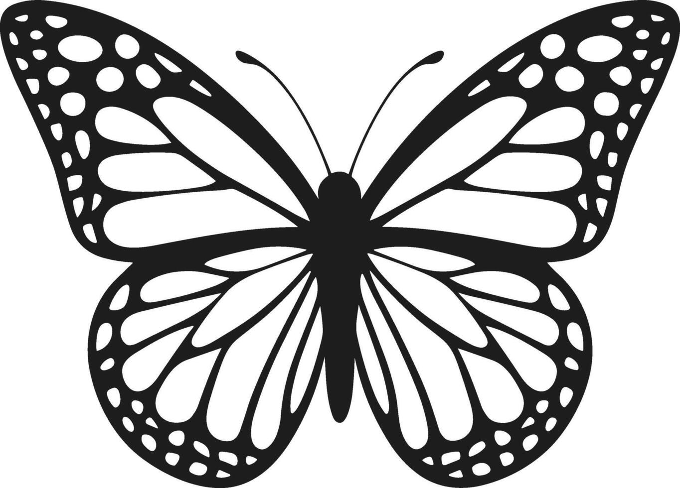 Elegant Butterfly Silhouette - Intricate Monarch Design vector