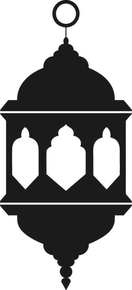Elegant Islamic Lantern Silhouette Design for Ramadan and Eid vector