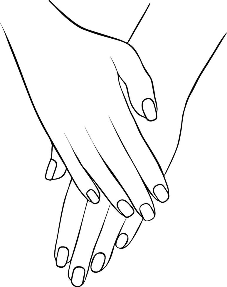 Woman hands outline vector