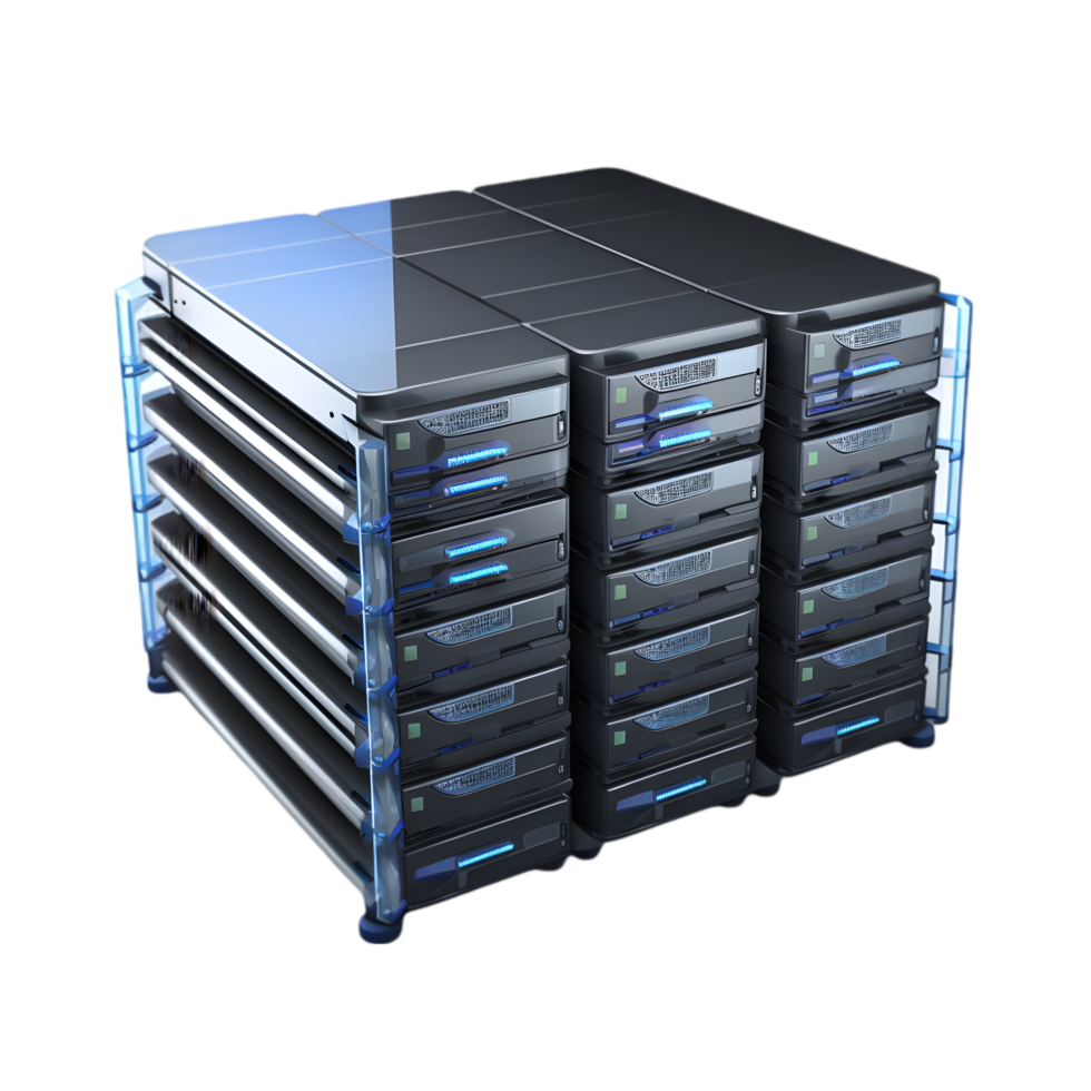 Data storage solutions modern technology product showcase office environment side view innovative design for efficiency png