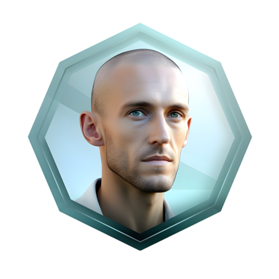 Portrait of a thoughtful man urban setting digital artwork modern aesthetic close-up self-reflection png