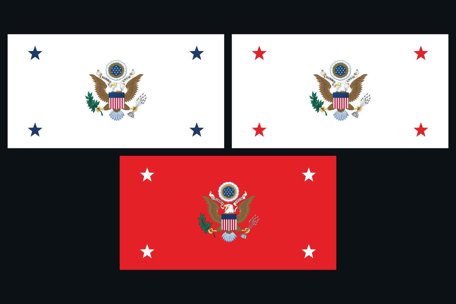 Department of the Army USA Flags Bundle Illustration Premium Quality vector