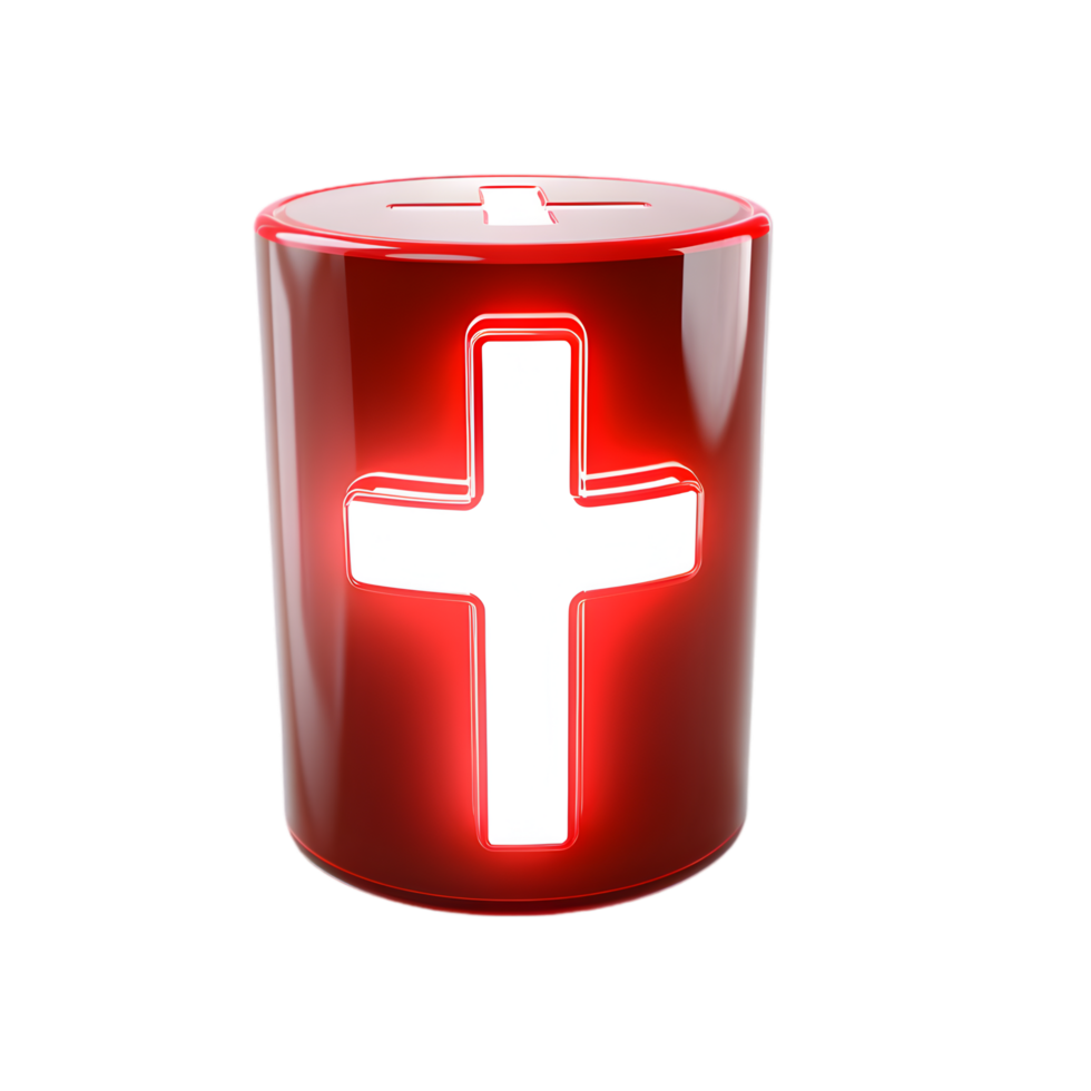 Red candle with cross symbol religious setting decorative object indoor environment close-up view spiritual concept png