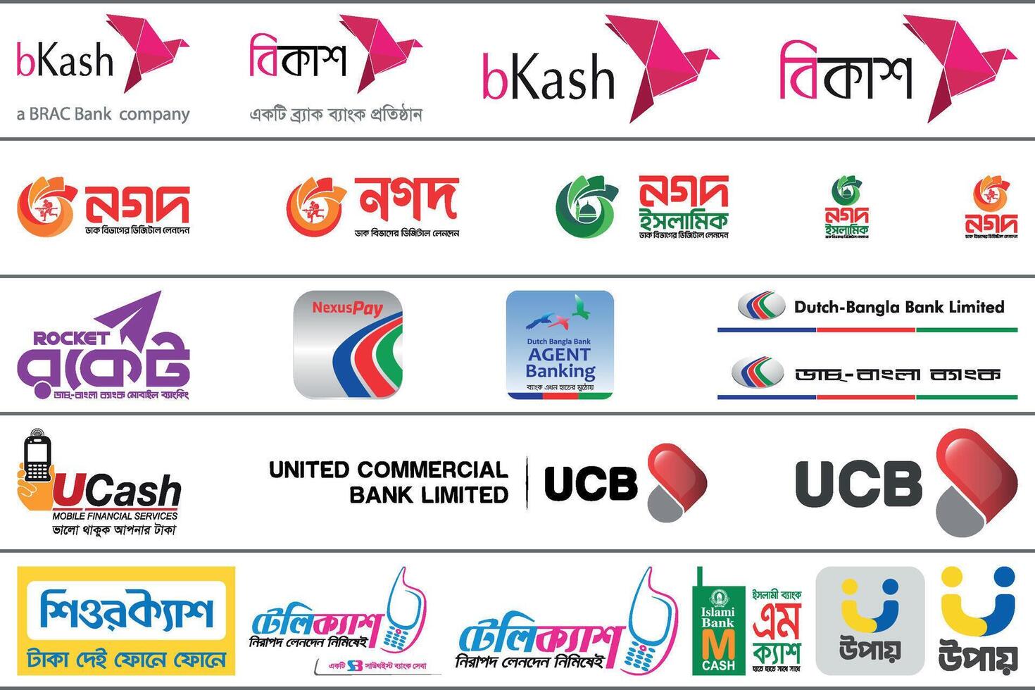 Popular Bangladeshi Mobile Banking Logo Premium Quality vector
