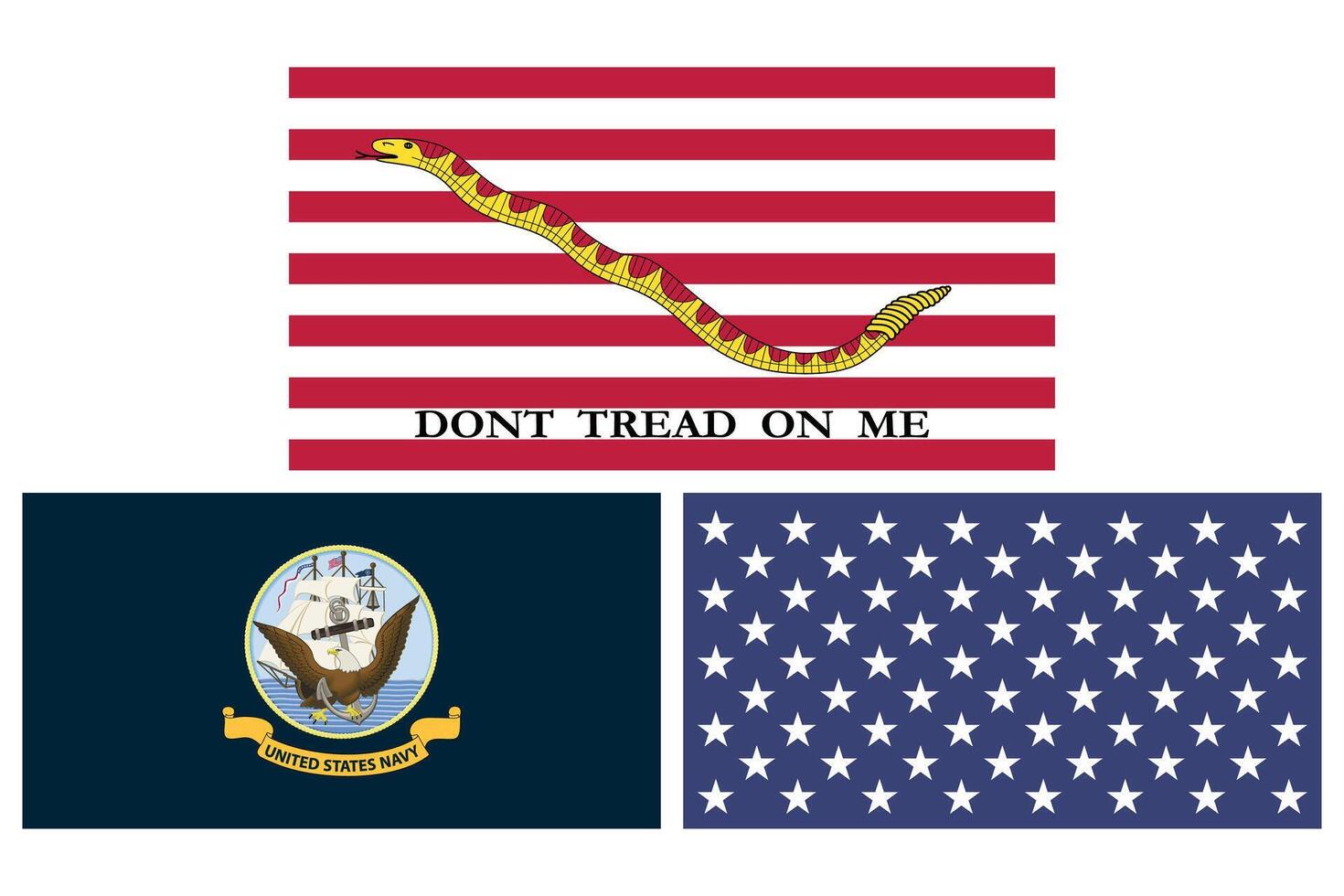 United States Navy Flags Bundle Illustration Premium Quality vector