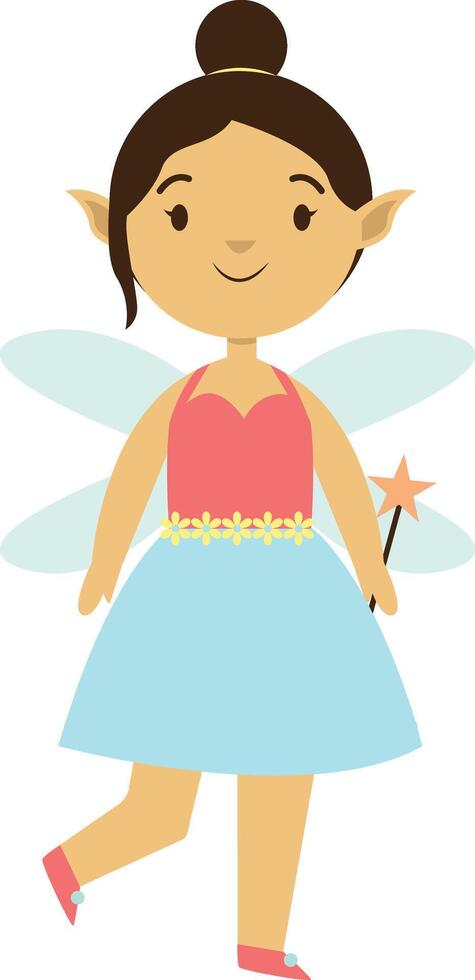 Cute Little Fairy Character. vector
