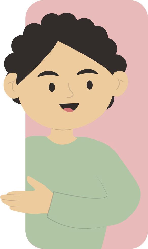 Happy Curious Man Illustration Isolated on White Background vector