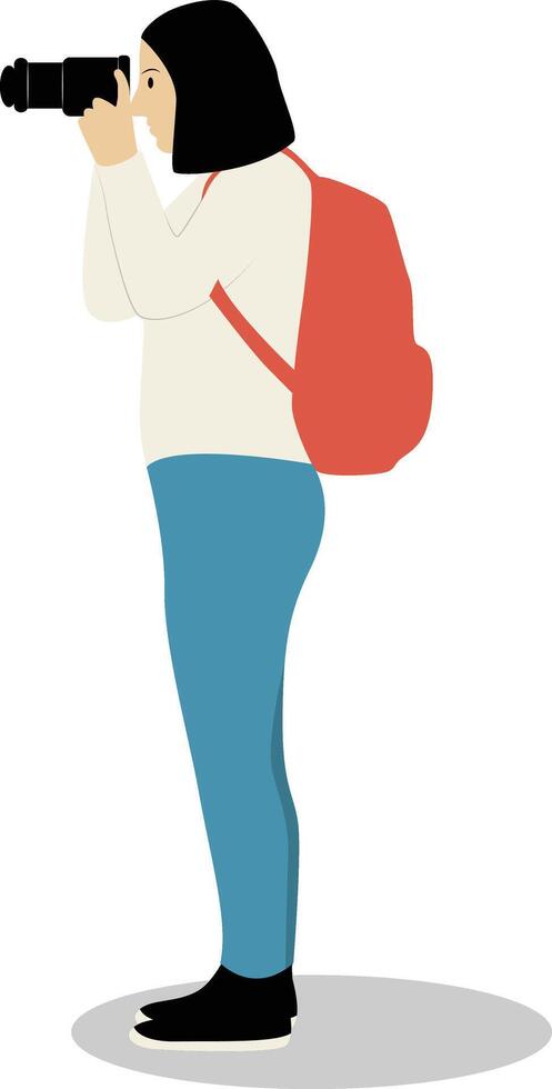 Profession Photographer Illustration with Flat Design vector