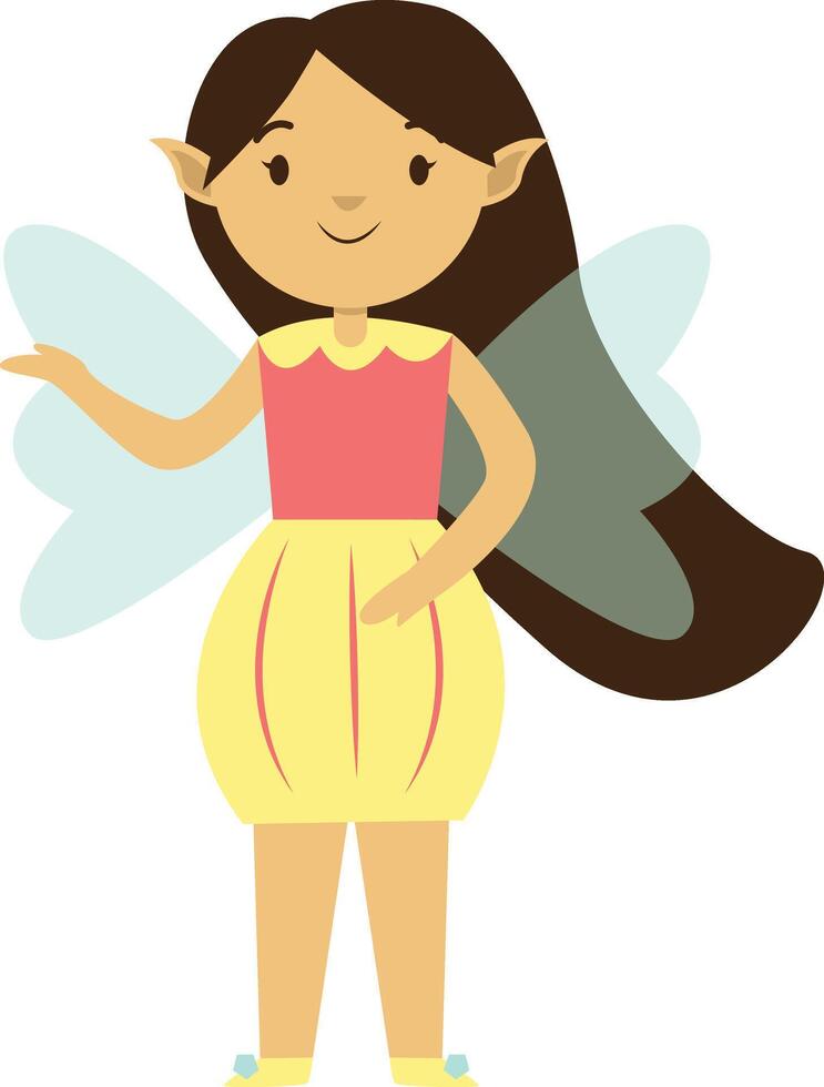 Cute Little Fairy Character Isolated on White Background vector