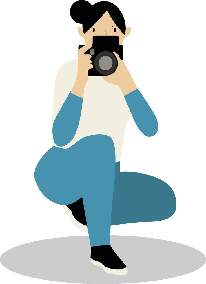 Profession Photographer Illustration with Cartoon Design. vector