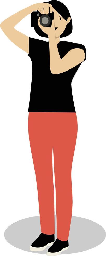 Profession Photographer Illustration in Flat Cartoon Design vector