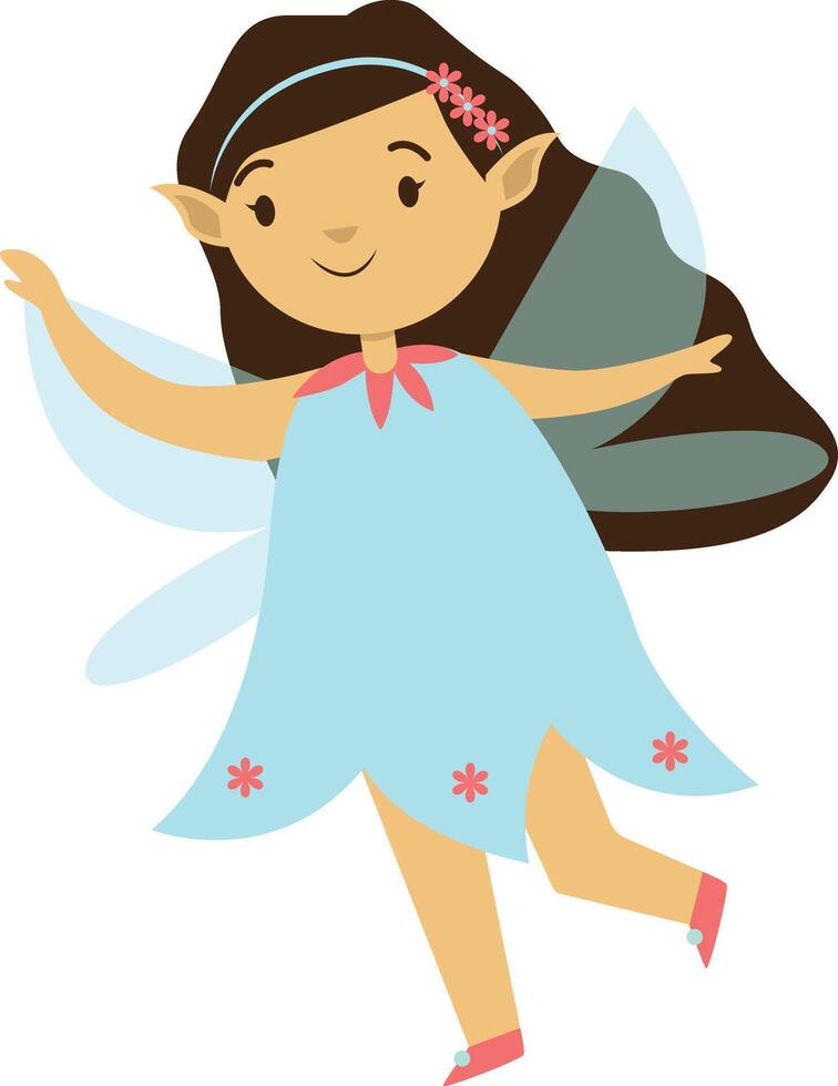 Cute Little Fairy Character with Cartoon Design vector
