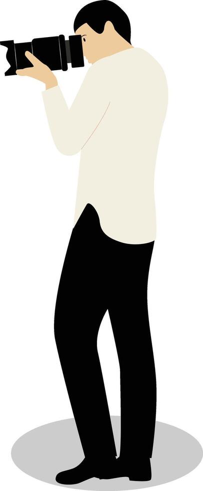 Profession Photographer Illustration on White Background vector