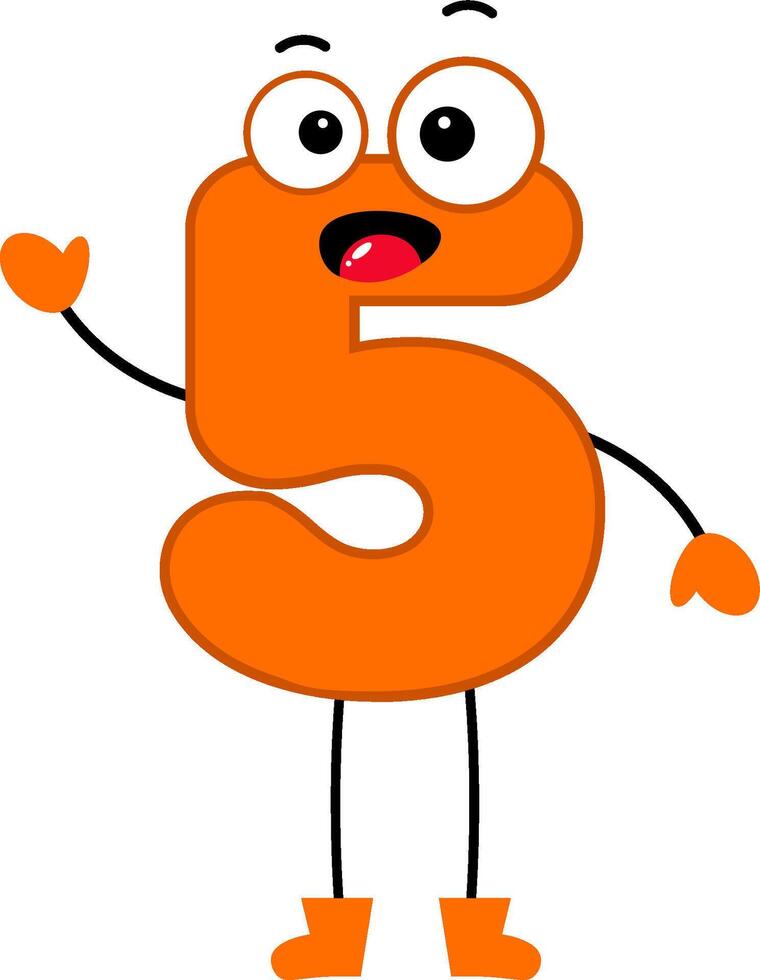 a cartoon number 8 with arms and eyes vector