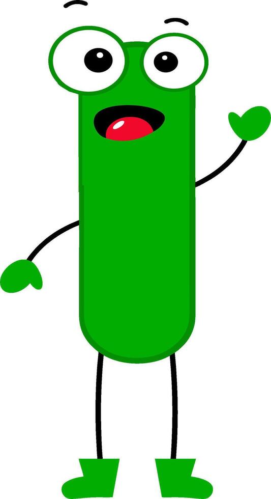 a cartoon number with arms and eyes vector