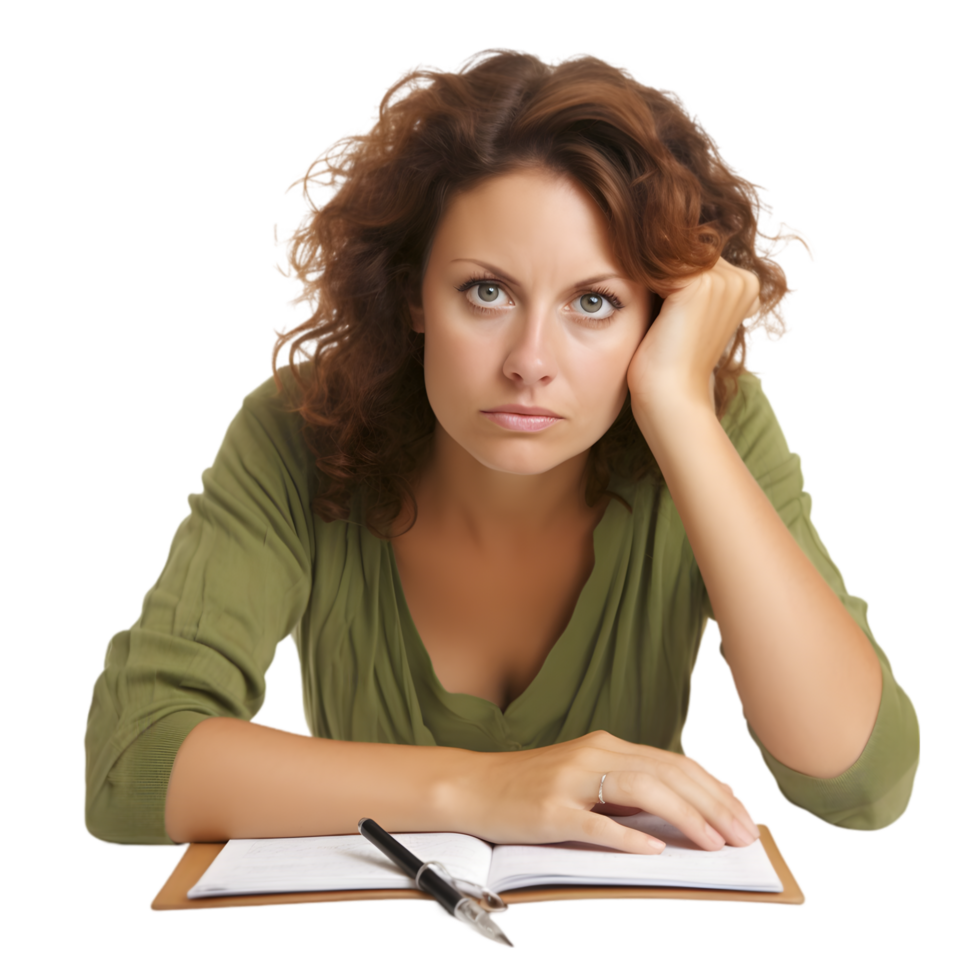 Contemplating creativity a writer in a cozy room reflecting on ideas indoor setting close-up perspective png