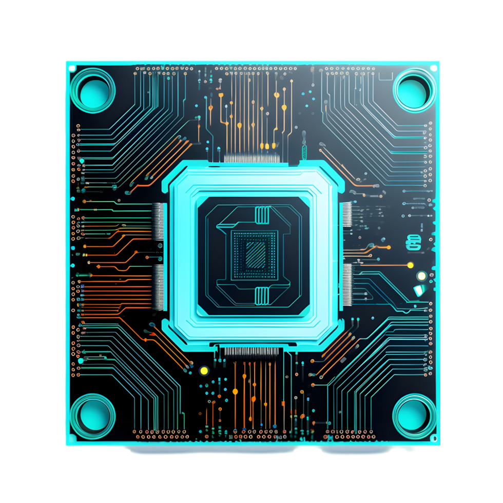 Exploring cutting-edge circuit technology digital lab graphic design futuristic environment aerial view innovation insights png