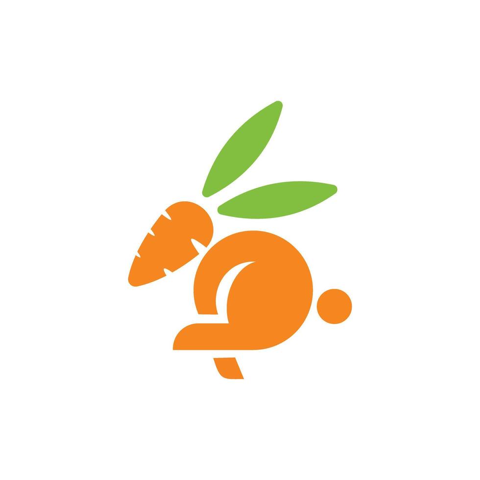 abstract rabbit carrot head logo template vector