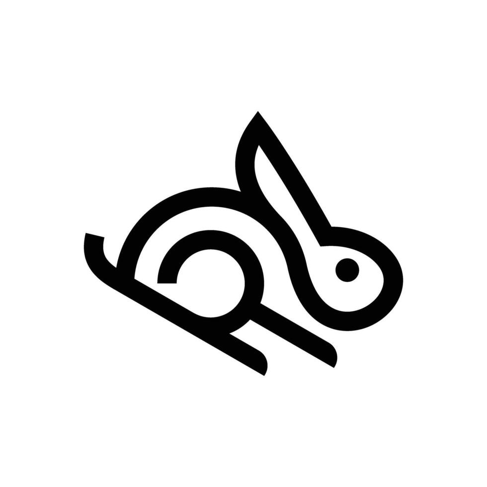 line art symbol rabbit design vector