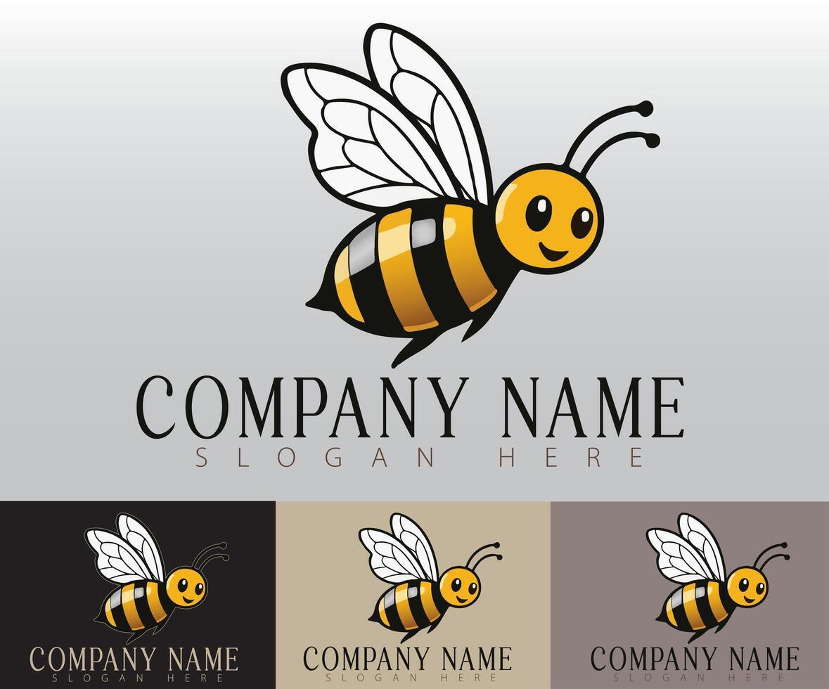 A vibrant yet simple yellow bee logo designed for business branding. vector