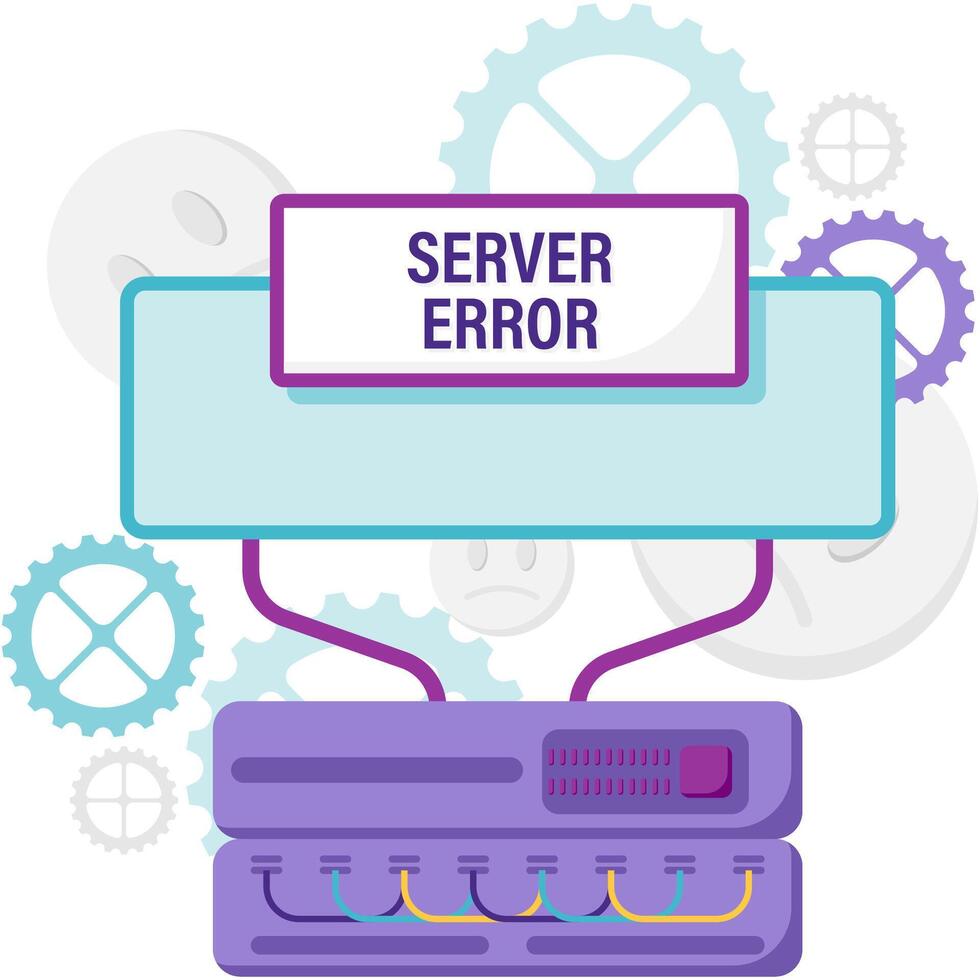 server error and network disruptions vector