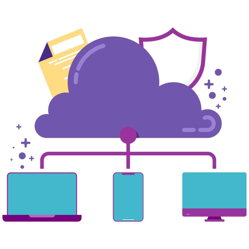cloud computing concept. cloud storage vector