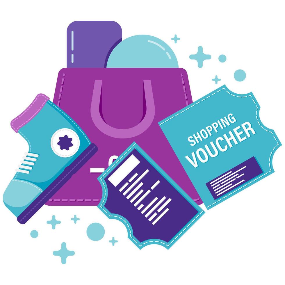 shopping voucher, shopping offer vector