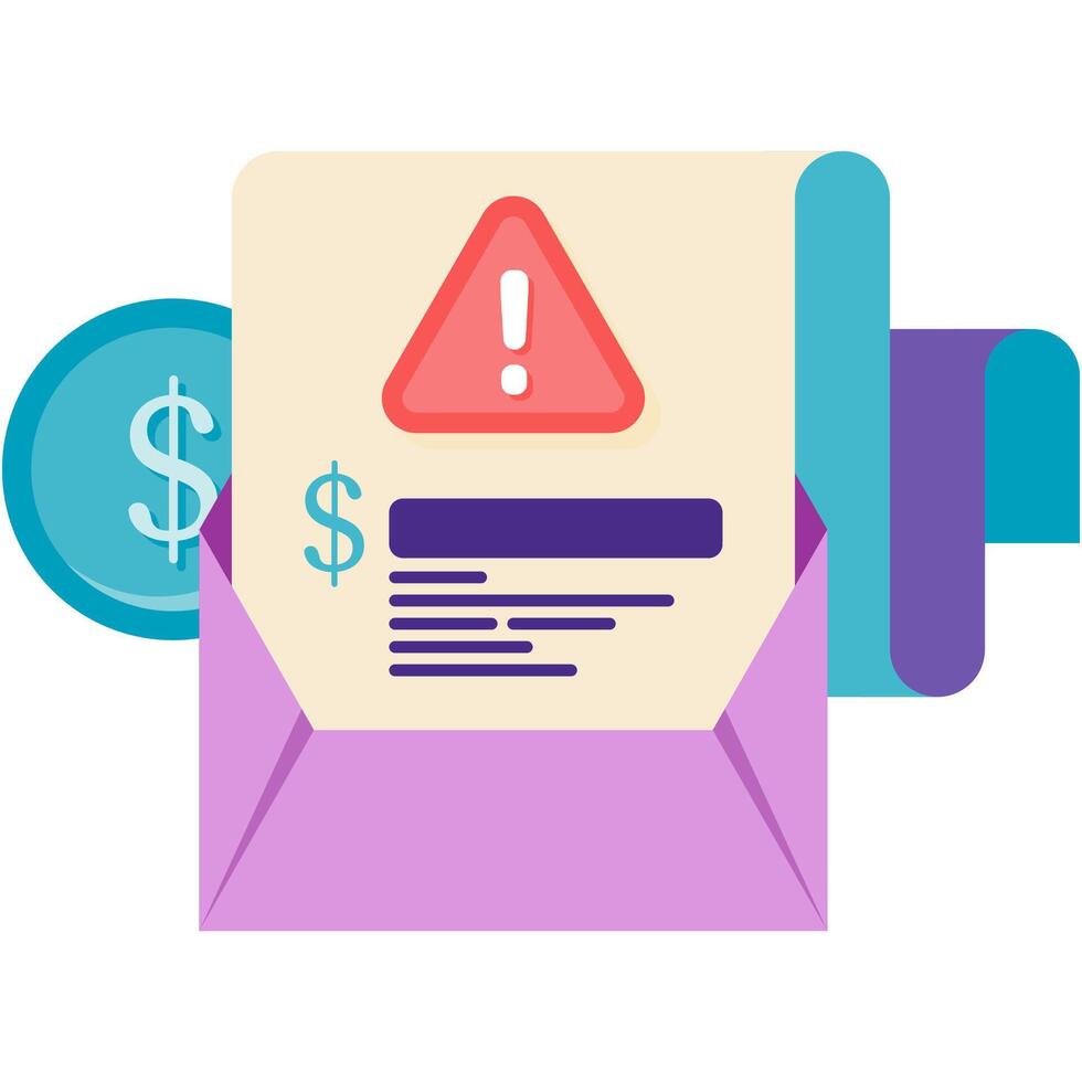 loan collection email, business and finance vector
