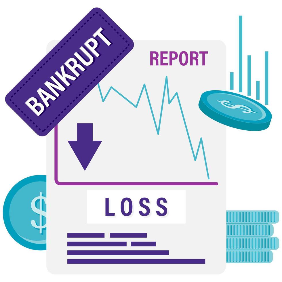 Loss Report, financial reports vector