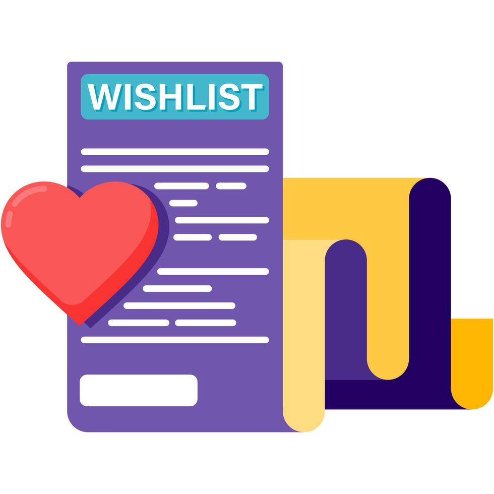 online store wishlist, digital marketplace vector