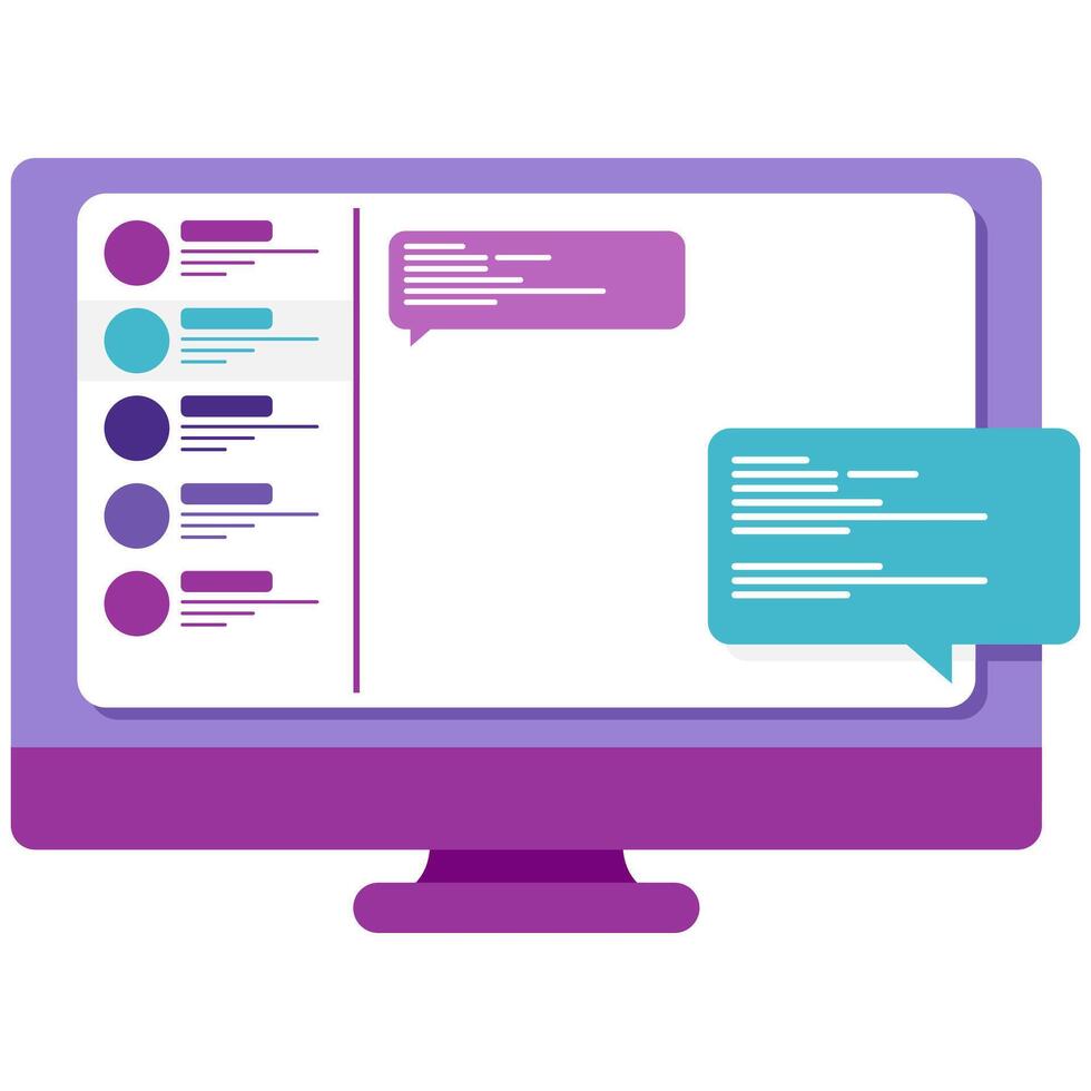 Computer chatting, online interaction vector