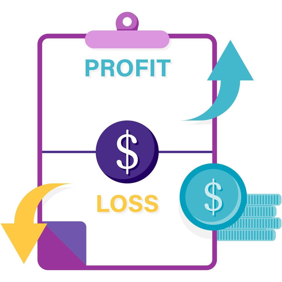 income statement, report and financials vector