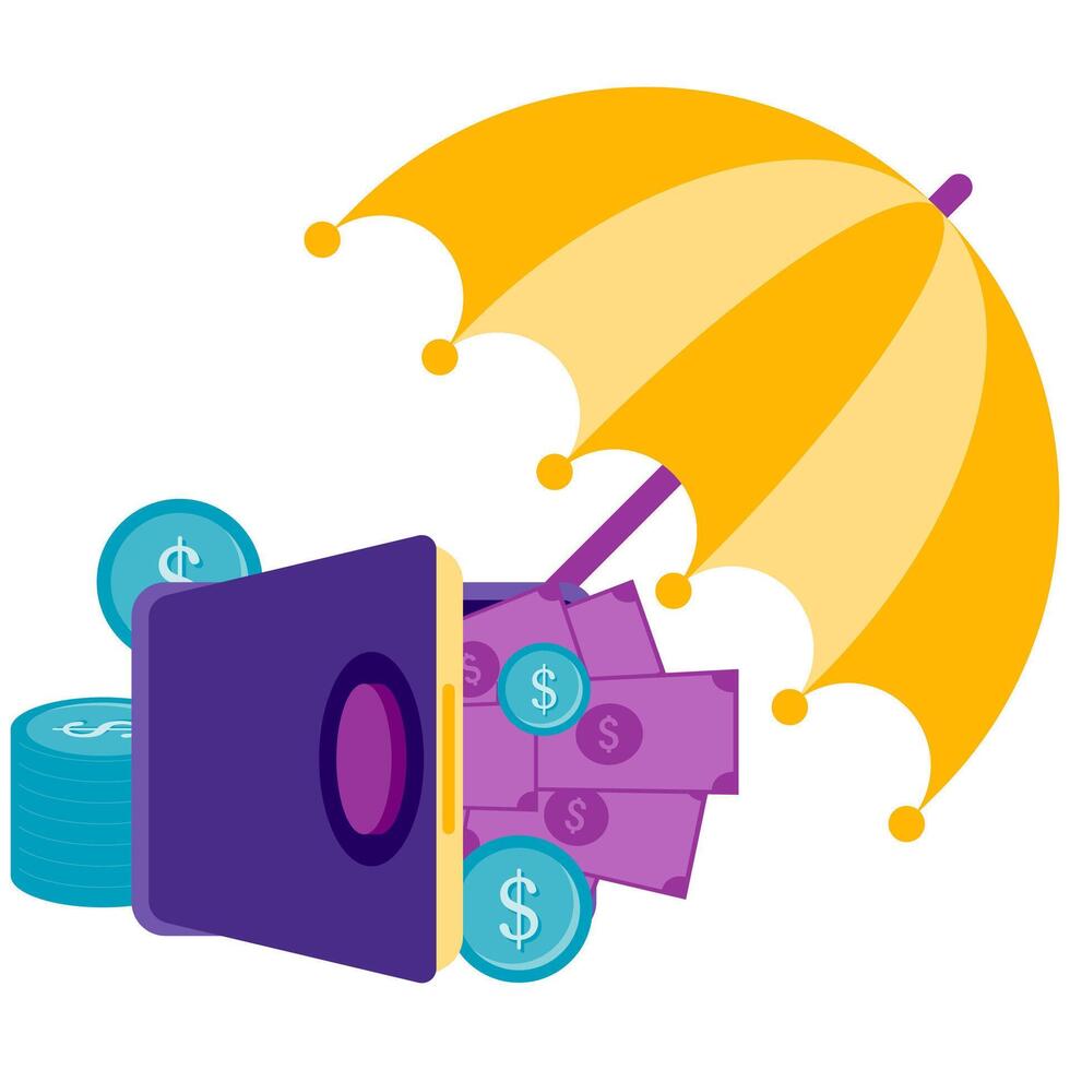 emergency fund and financial reports vector