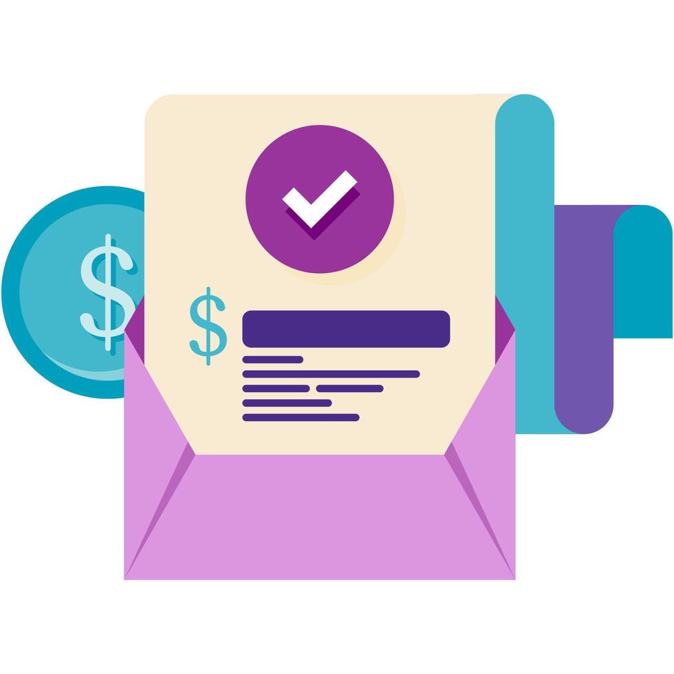 payment notification email, business and finance vector